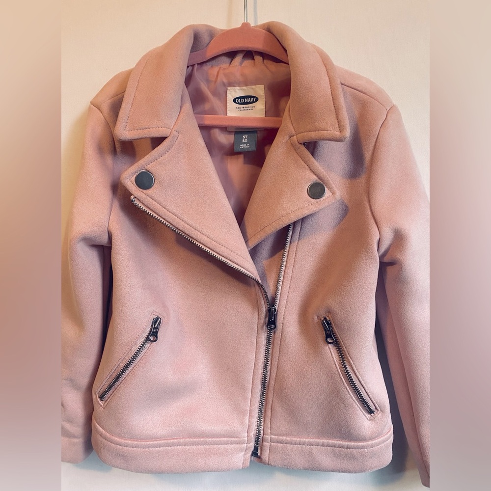 Old Navy girl baker jacket pink foam. Sz 3T -5T preowned good condition